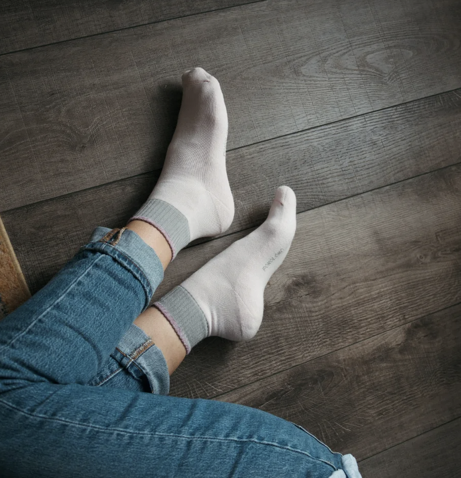 Block Pima Socks - Pink Lemonade