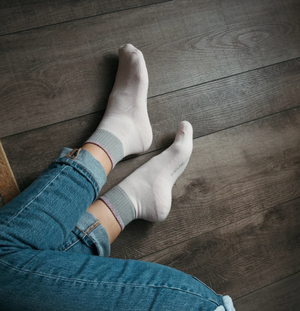 Block Pima Socks - Pink Lemonade