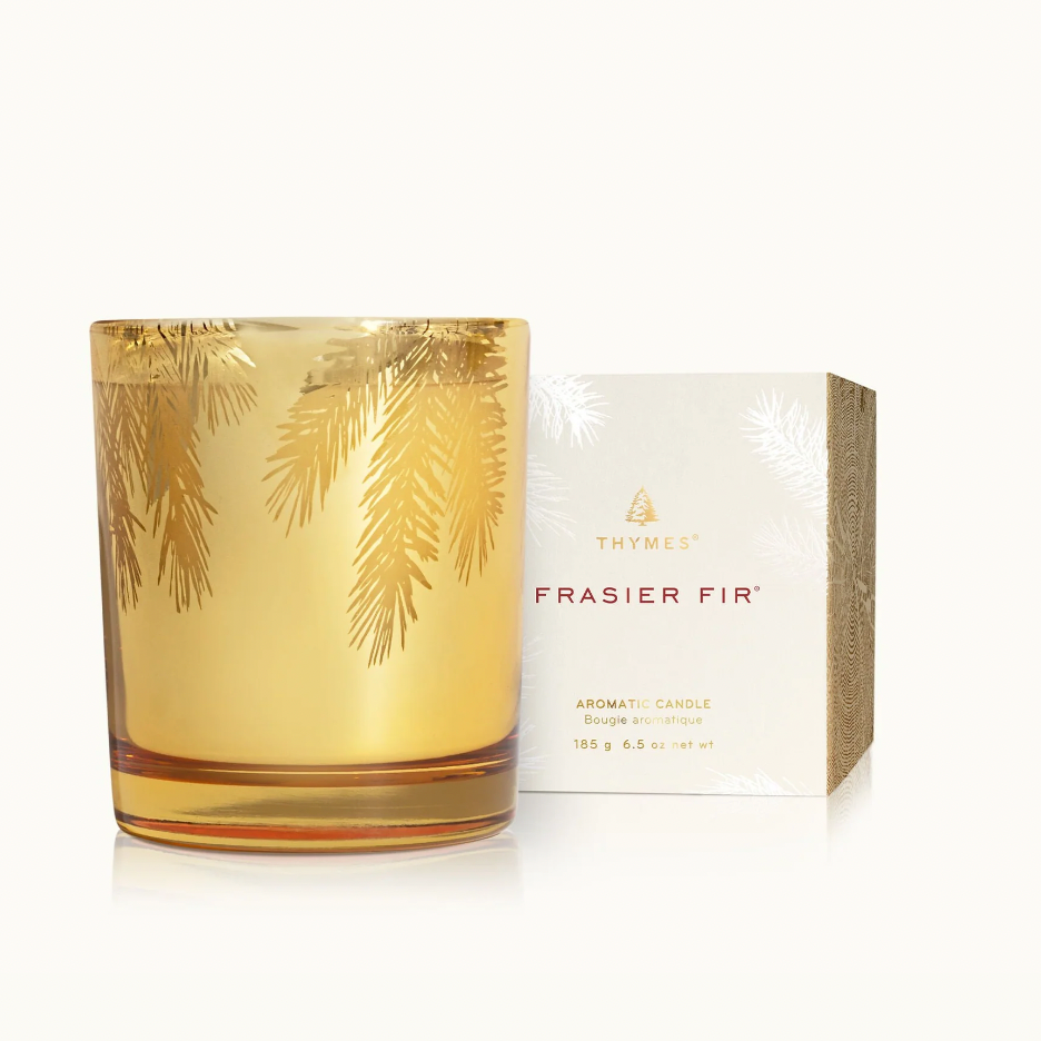 Thymes Frasier Fir Gilded Gold Poured Candle