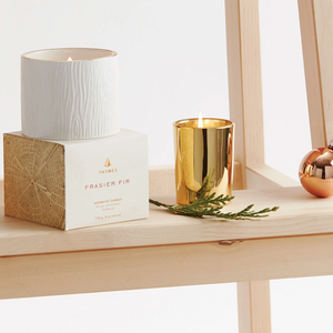 Thymes Frasier Fir Gilded Ceramic Candle