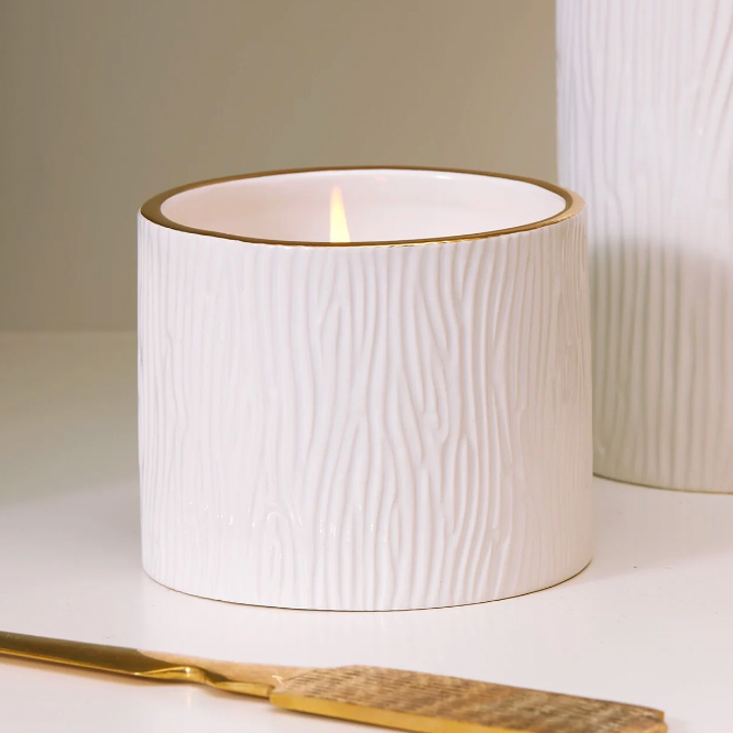 Thymes Frasier Fir Gilded Ceramic Candle