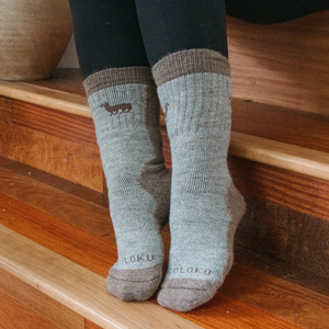 Hiker Greige Alpaca Sock
