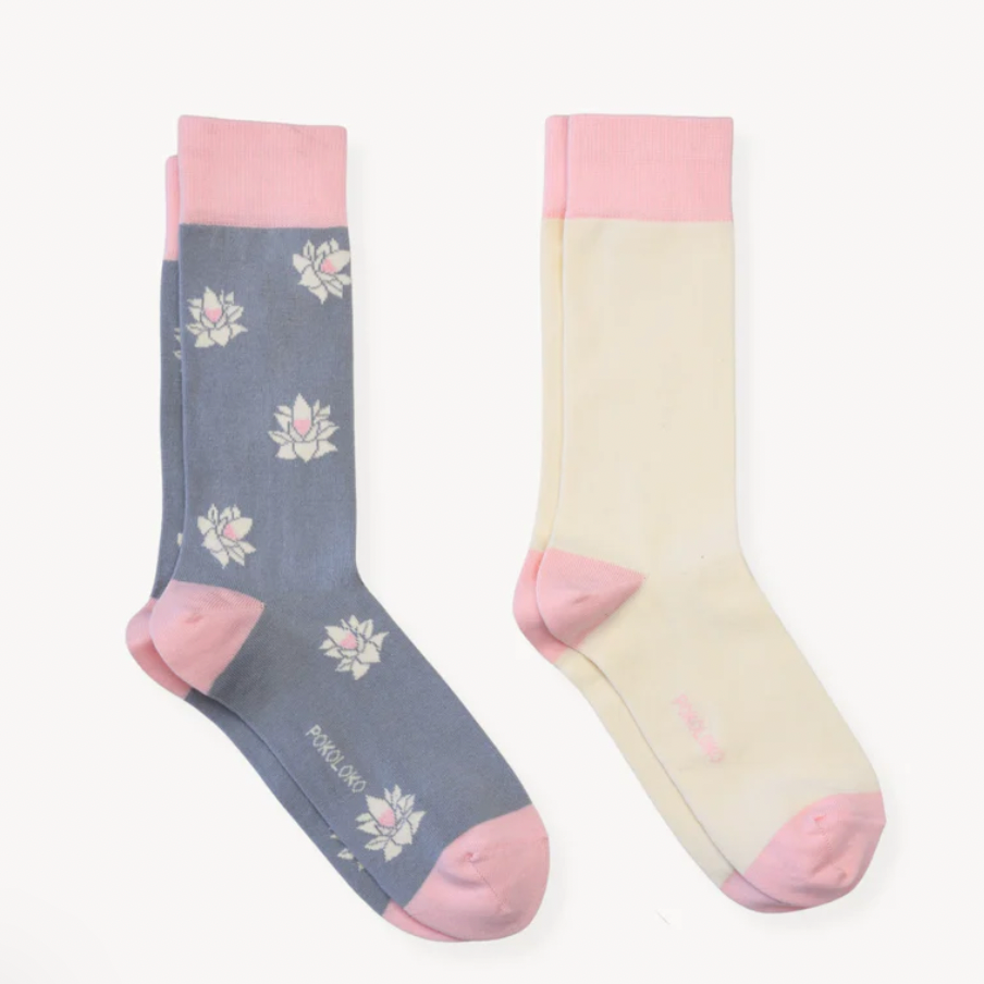 Lotus + Solid Pima Socks