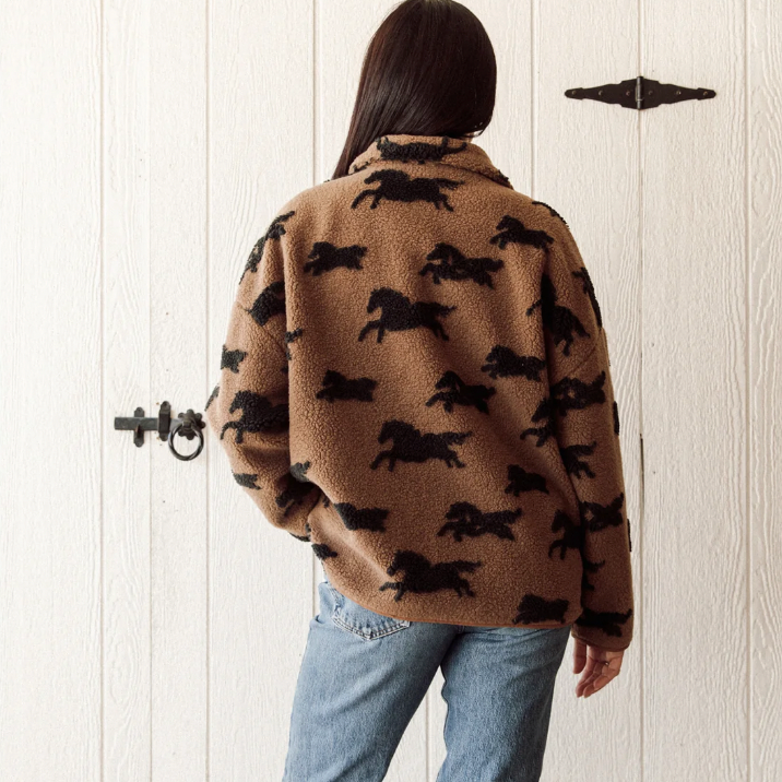 Horse Sherpa Jacket by Brunette The Label