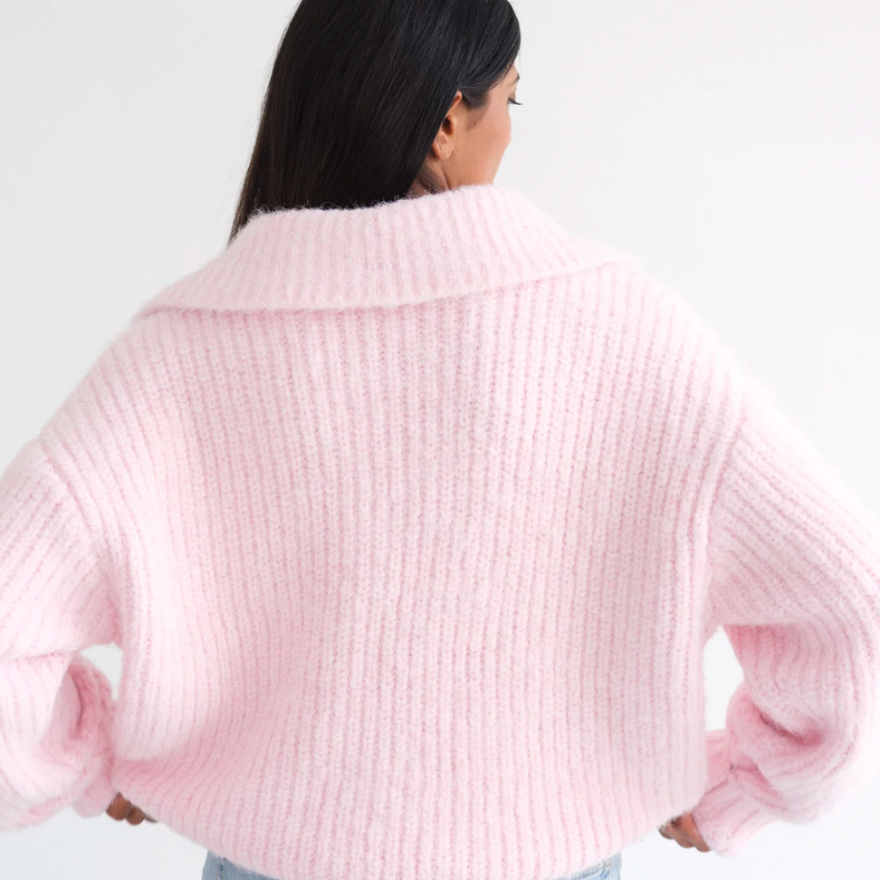 Trucker Half Zip Sweater by Brunette The Label