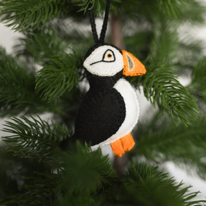 Puffin Hand Embroidered Ornament
