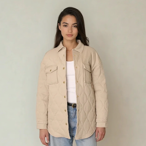 Leni Quilted Brushed Cotton Oat Coat