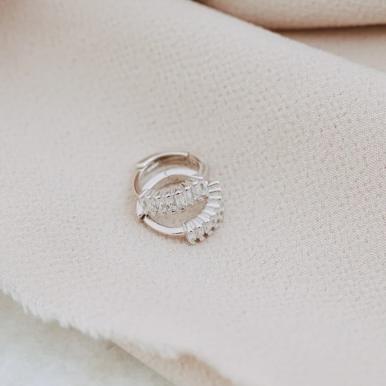 The Diana Sterling Silver Huggies