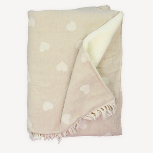 Have a Heart Fleece Lined Throw