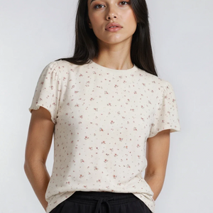 Colette Floral Puff Sleeve Tee by PRIV