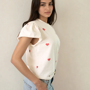 Colette Hearts Puff Sleeve Tee by PRIV