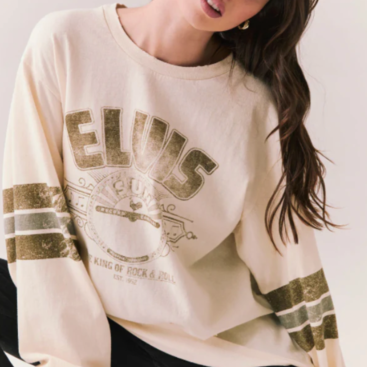 Elvis King of Rock N Roll Sun Records Long Sleeve Tee