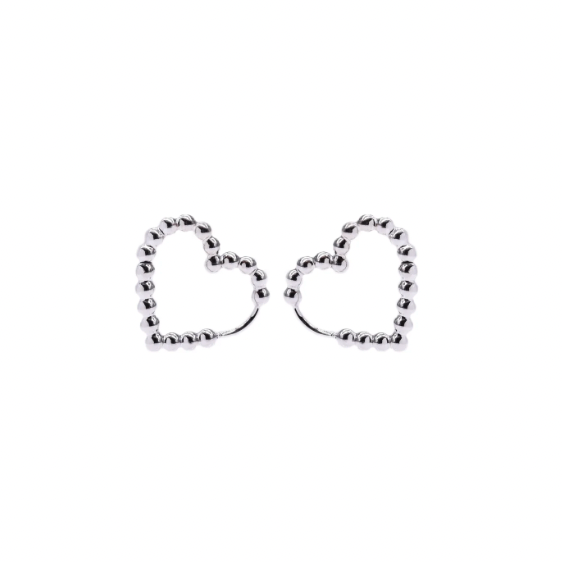 Cuore Silver Hoops