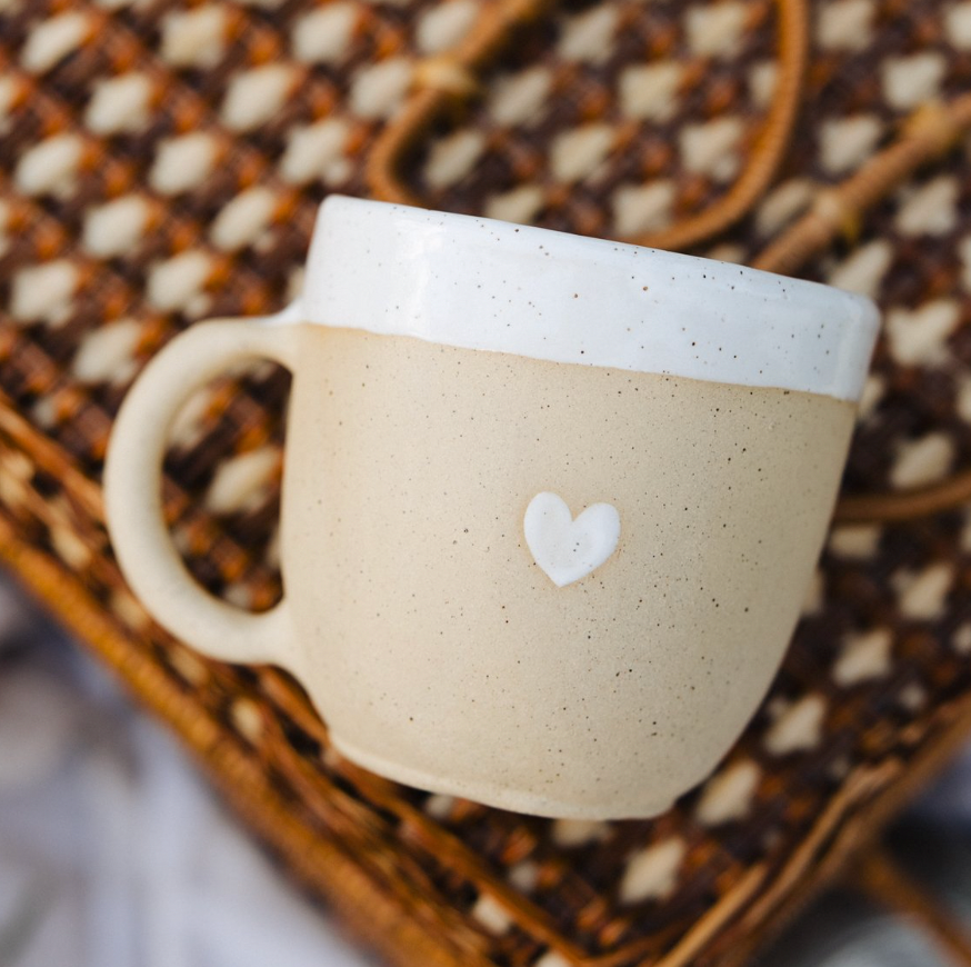 White Heart Mug by Love Co. Ceramics
