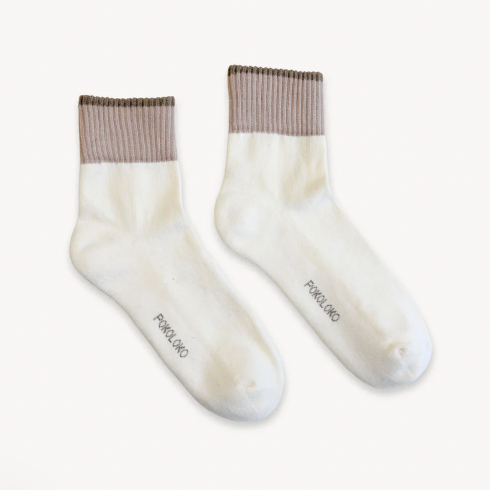 Block Pima Socks - Sandbanks