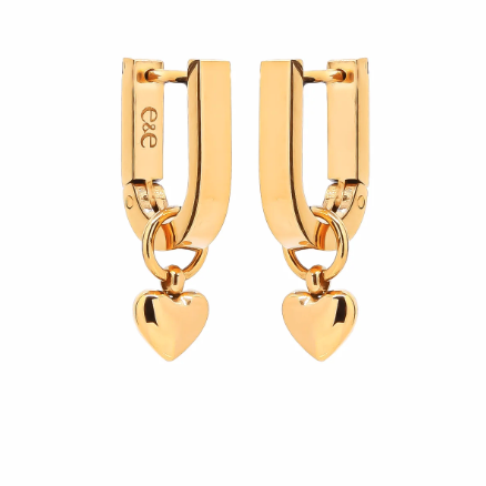 Ulivo Heart Charm U Hoop Huggies