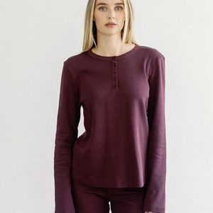 Waffle Henley Shirt by Brunette the Label