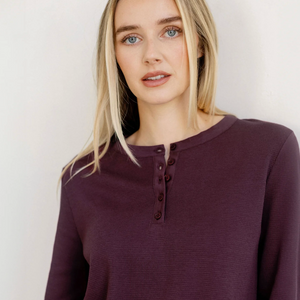 Waffle Henley Shirt by Brunette the Label