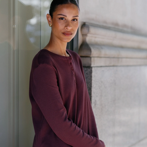 Waffle Henley Shirt by Brunette the Label