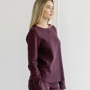Waffle Henley Shirt by Brunette the Label