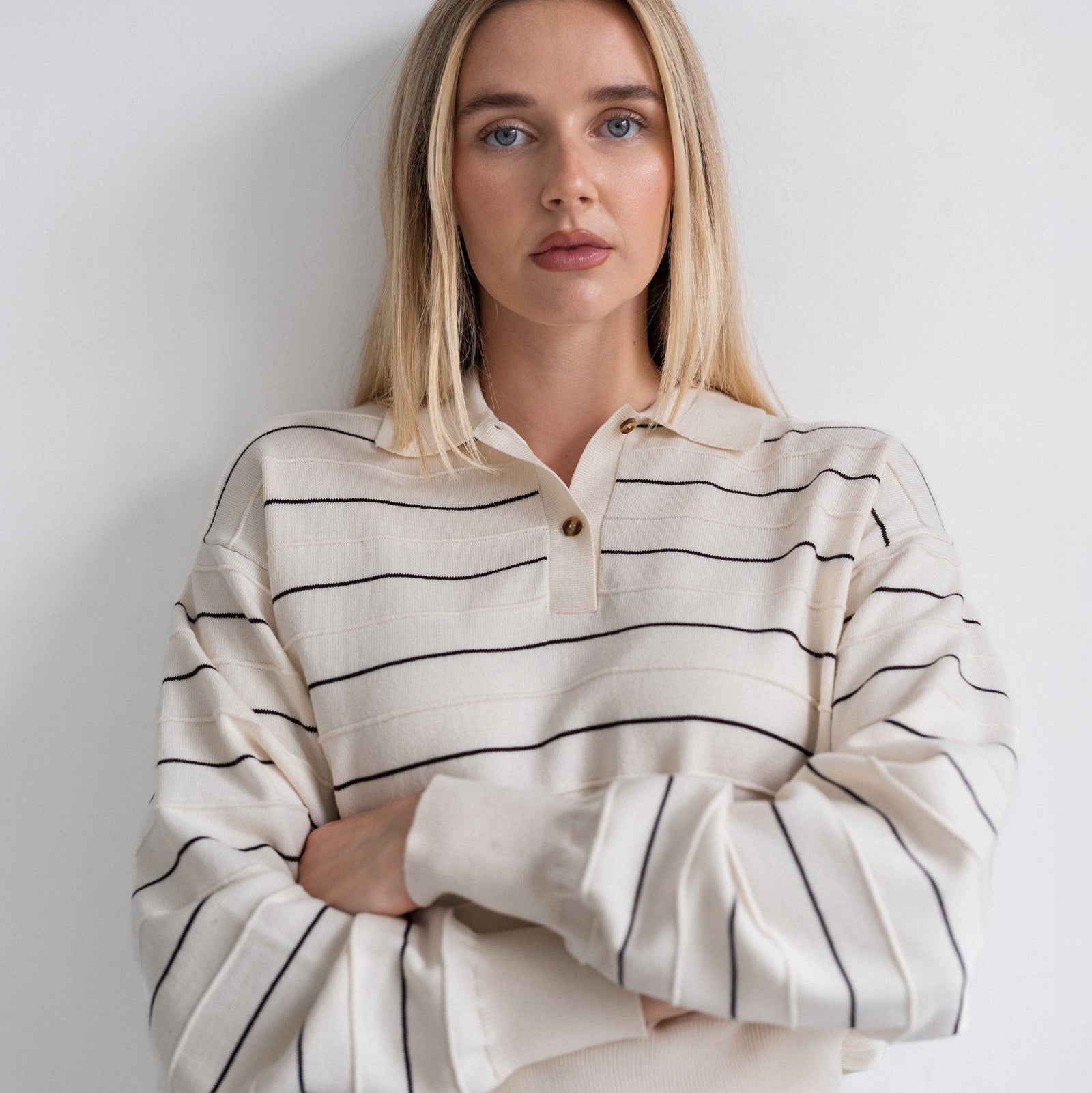 Knit Polo Shirt by Brunette the Label