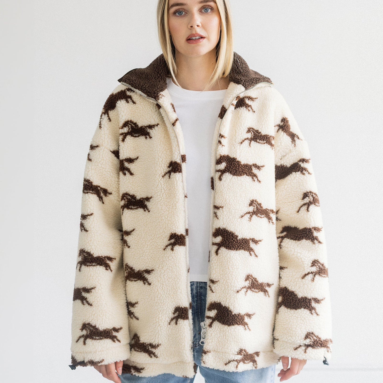 Wild Horses Long Sherpa Jacket by Brunette The Label