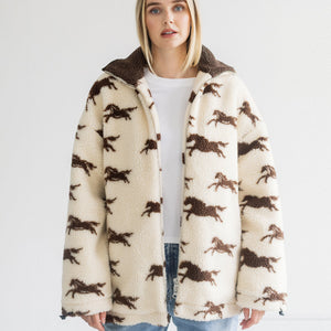 Wild Horses Long Sherpa Jacket by Brunette The Label