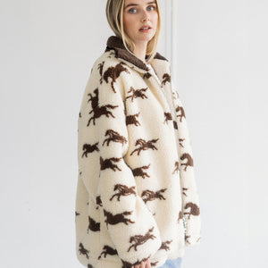 Wild Horses Long Sherpa Jacket by Brunette The Label