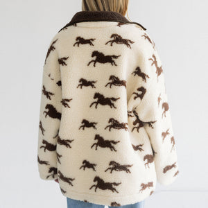 Wild Horses Long Sherpa Jacket by Brunette The Label