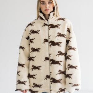 Wild Horses Long Sherpa Jacket by Brunette The Label