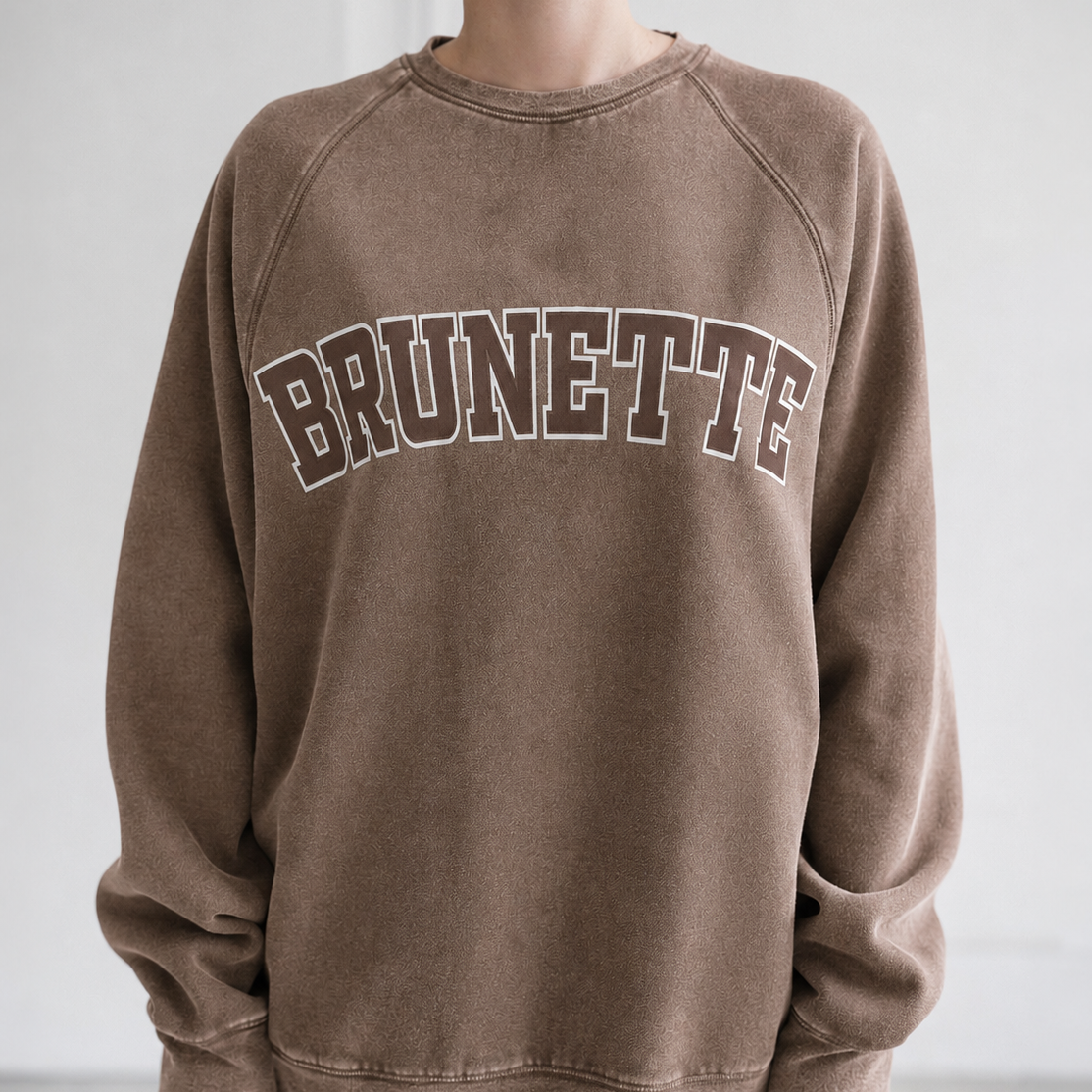Brunette Oversized Varsity Not Your Boyfriend Crew by Brunette The Label