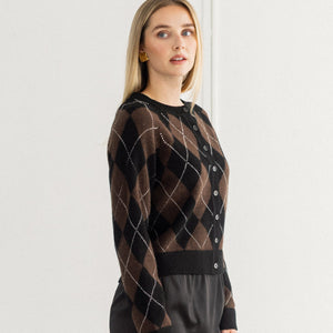 Little Sister Argyle Cardigan