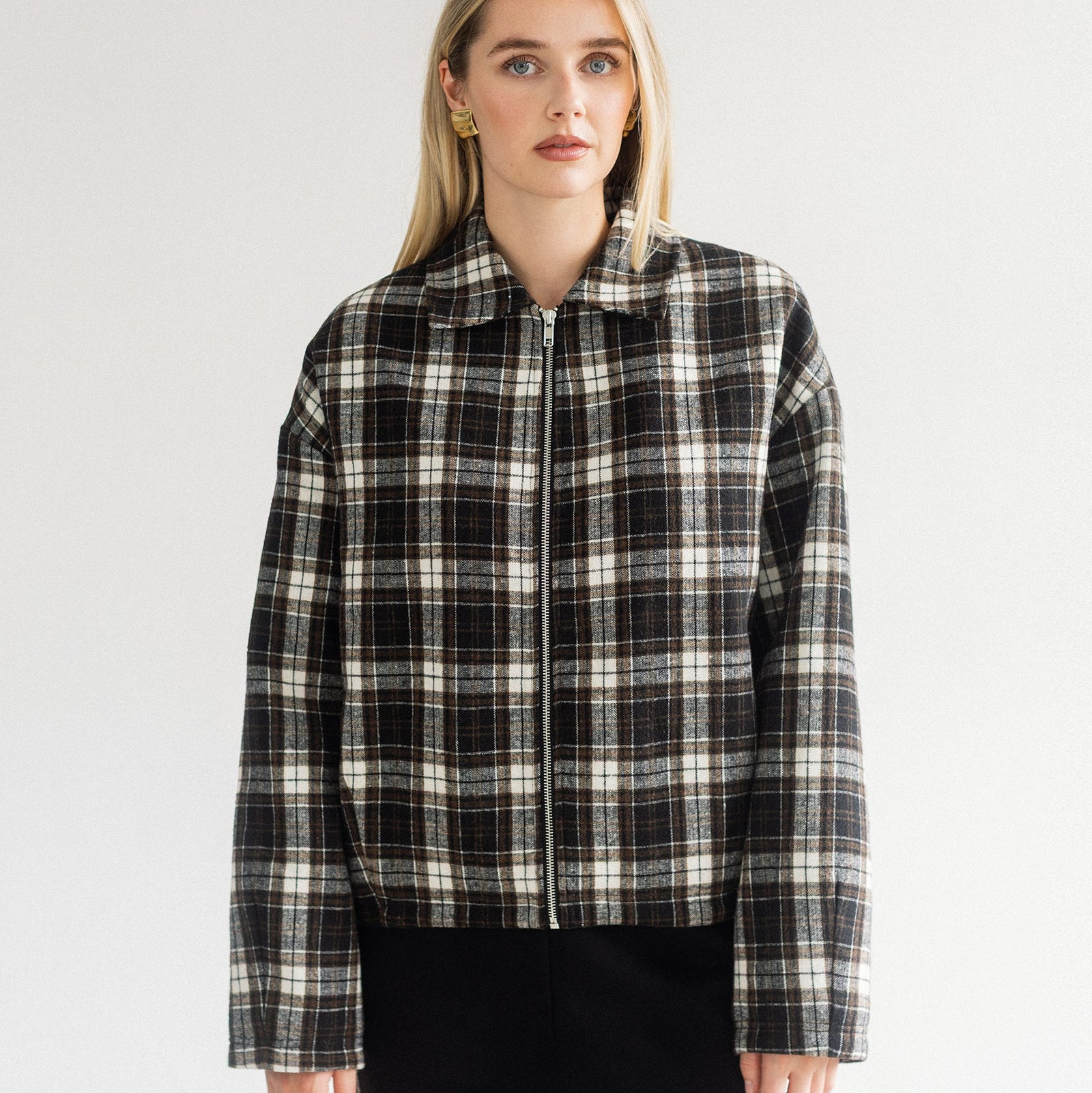 Plaid Bubble Jacket by Brunette The Label
