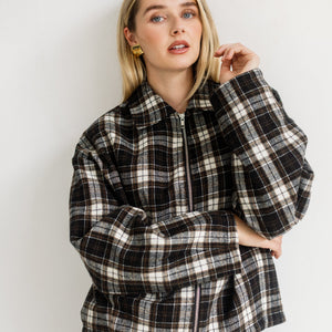 Plaid Bubble Jacket by Brunette The Label