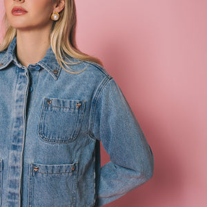 Magali Denim Jacket w/ Chrome Hearts by Brunette The Label