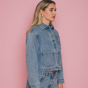 Magali Denim Jacket w/ Chrome Hearts by Brunette The Label