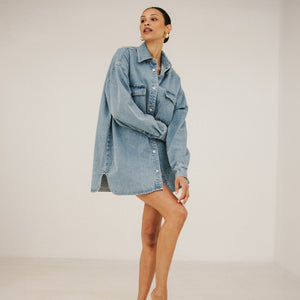 Shania Vintage Blue Denim Jacket by Brunette The Label