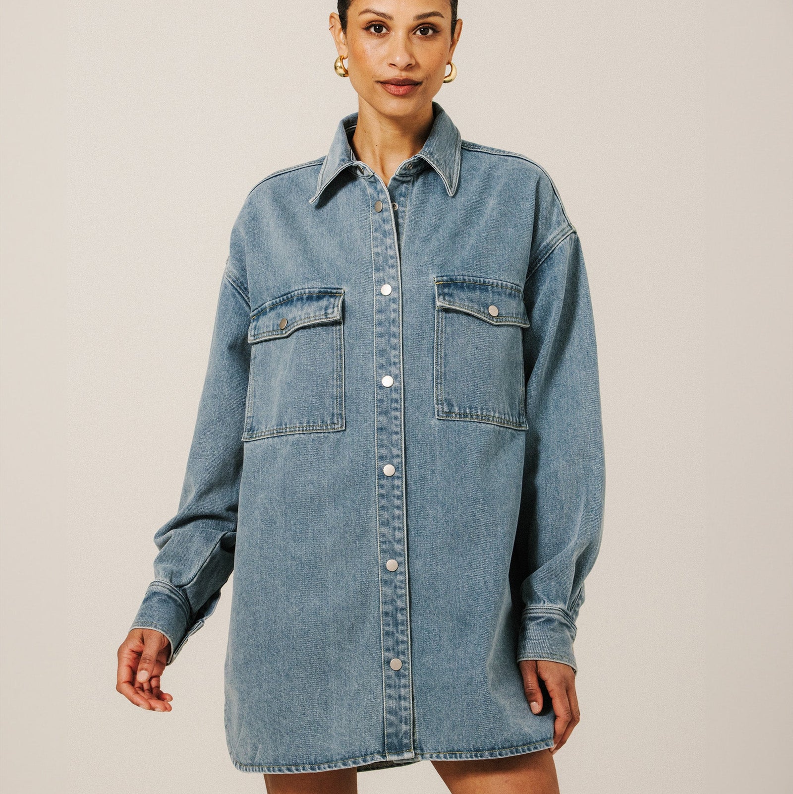 Shania Vintage Blue Denim Jacket by Brunette The Label