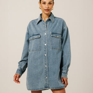 Shania Vintage Blue Denim Jacket by Brunette The Label