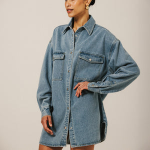 Shania Vintage Blue Denim Jacket by Brunette The Label