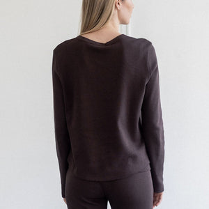 Waffle Henley Shirt by Brunette the Label