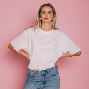 Tiny Heart Oversized Boxy Tee by Brunette The Label