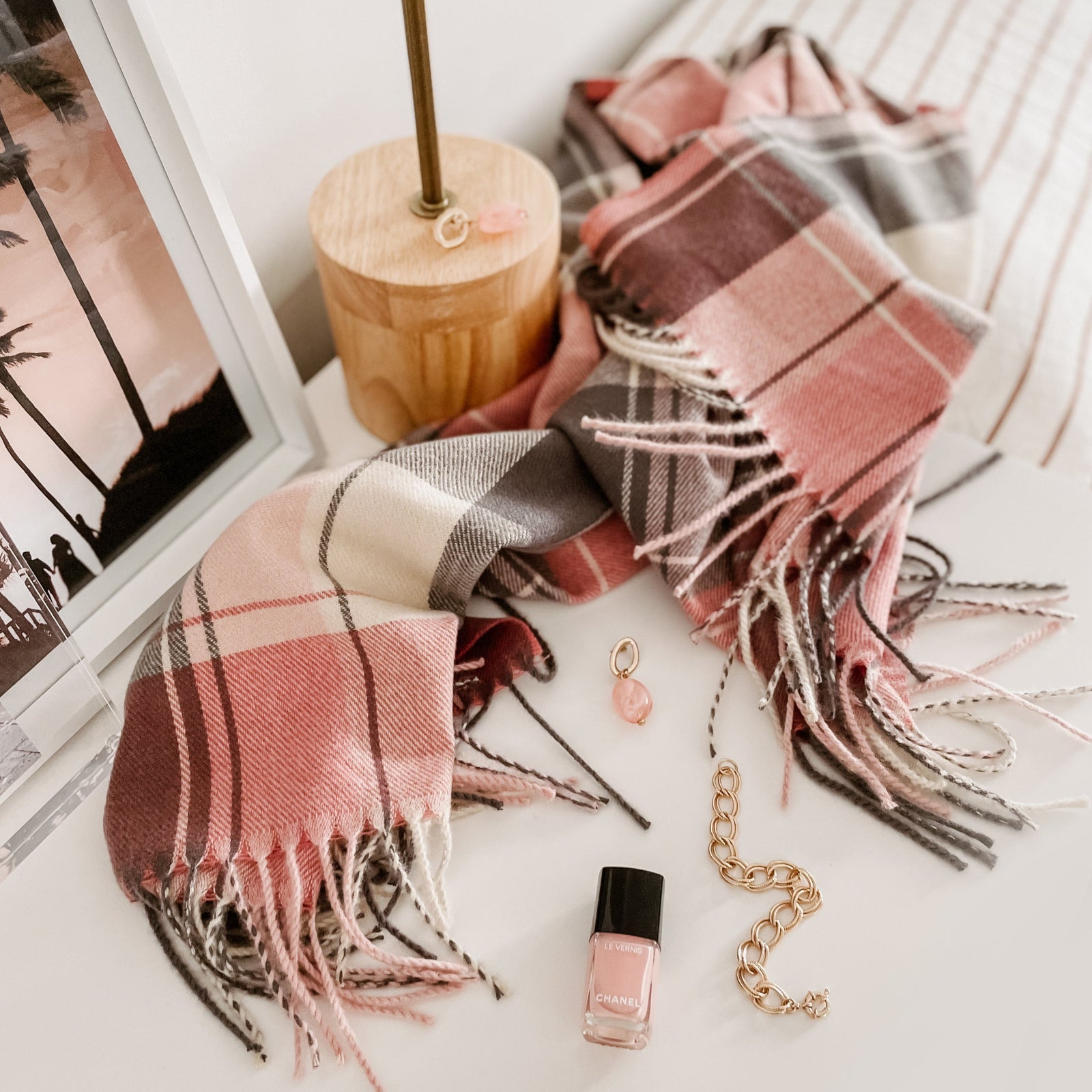 Glasgow Pink+Grey Scarf