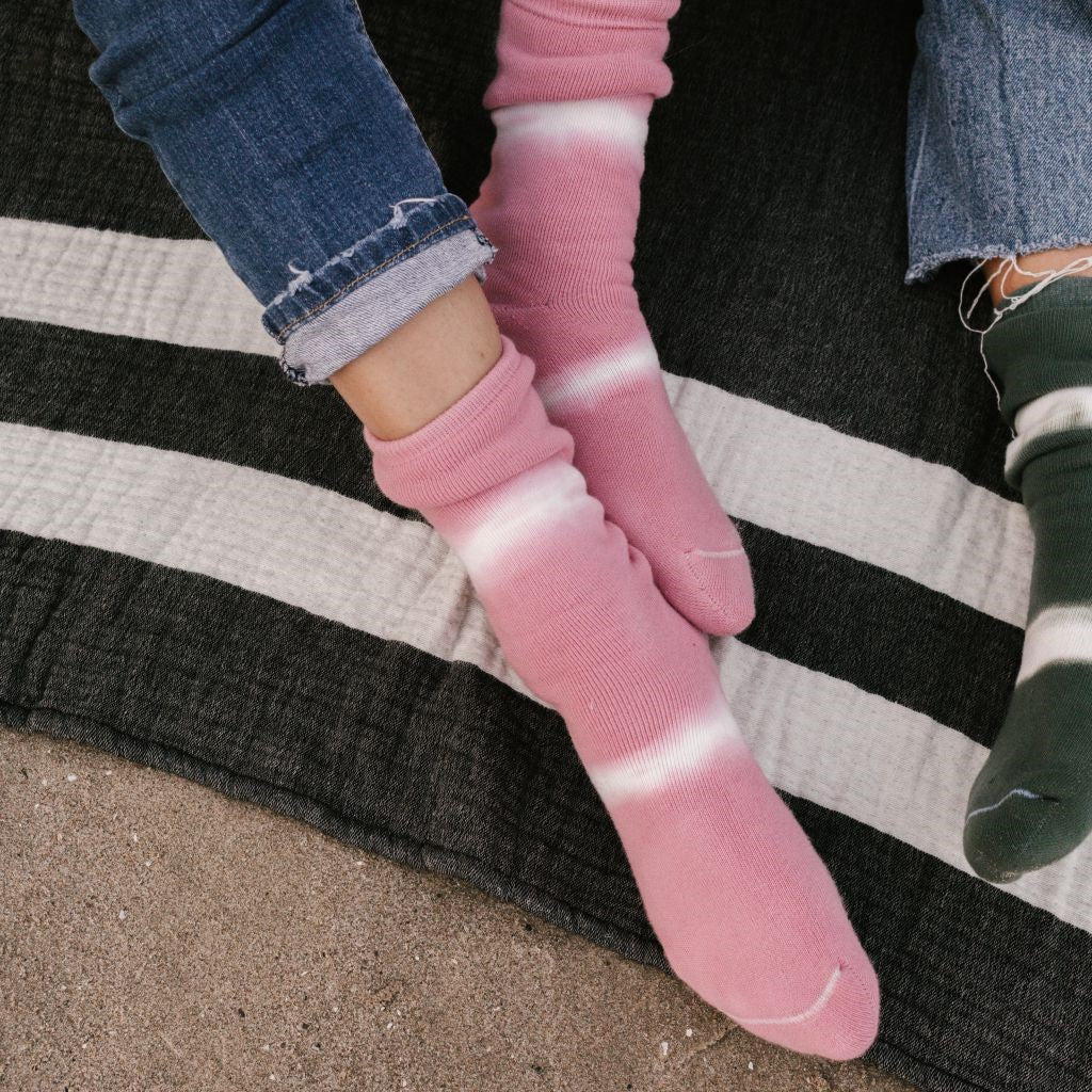 Pima Terry Tie Dye Pink Socks