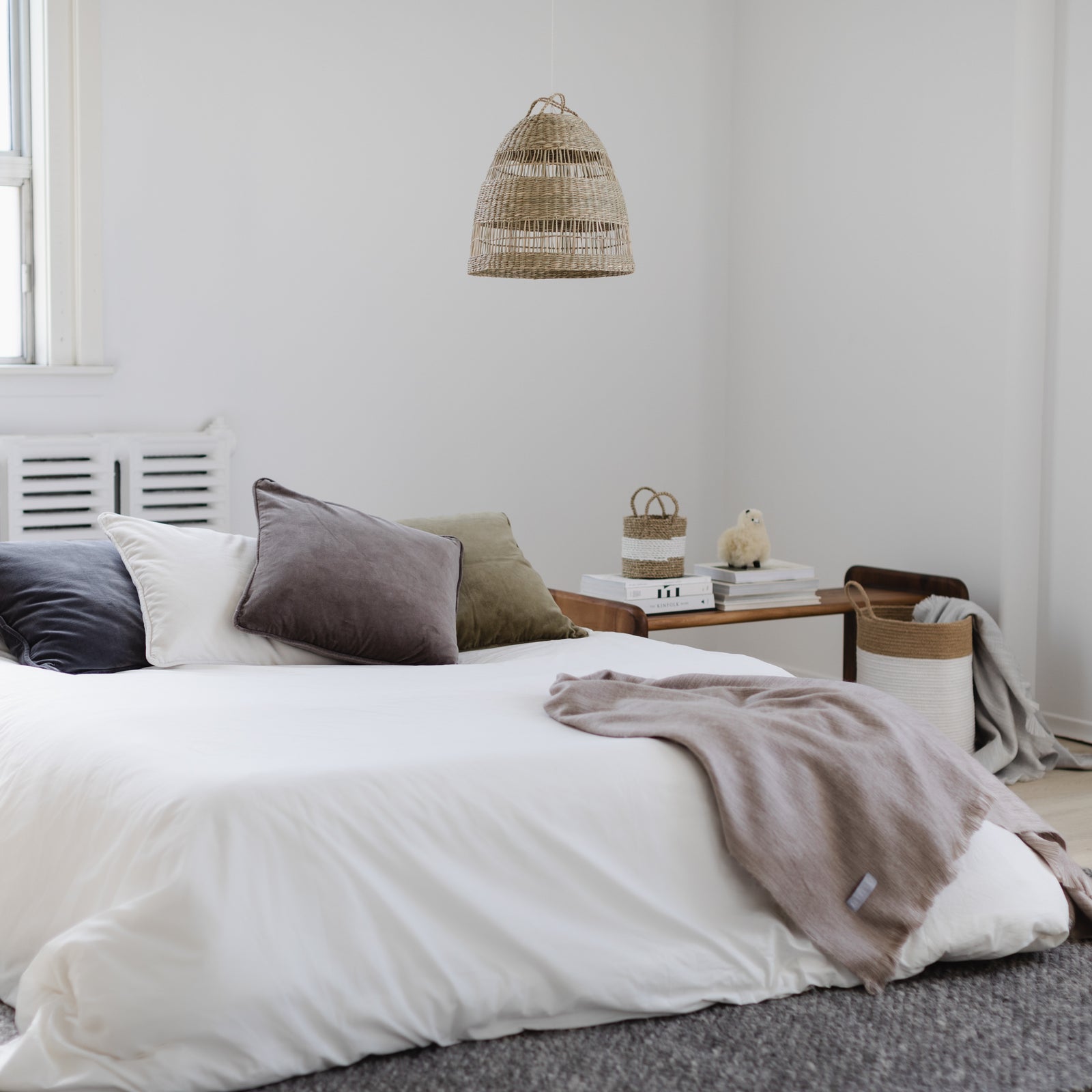 Alpaca Heathered Beige Large Throw