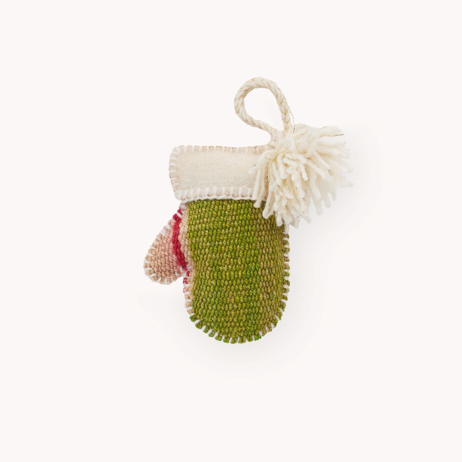 Vintage Mitten Hand Embroidered Ornament