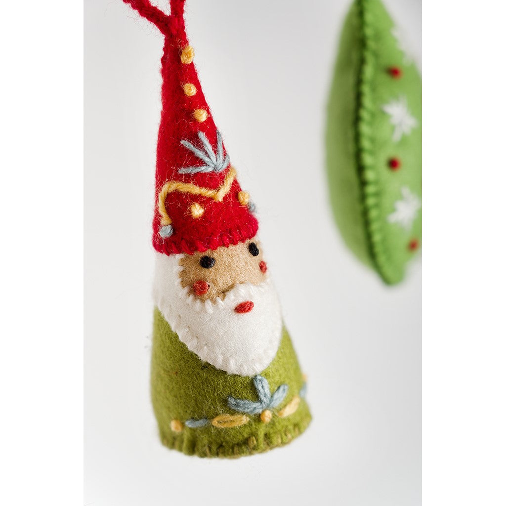 Gnome Hand Embroidered Ornament