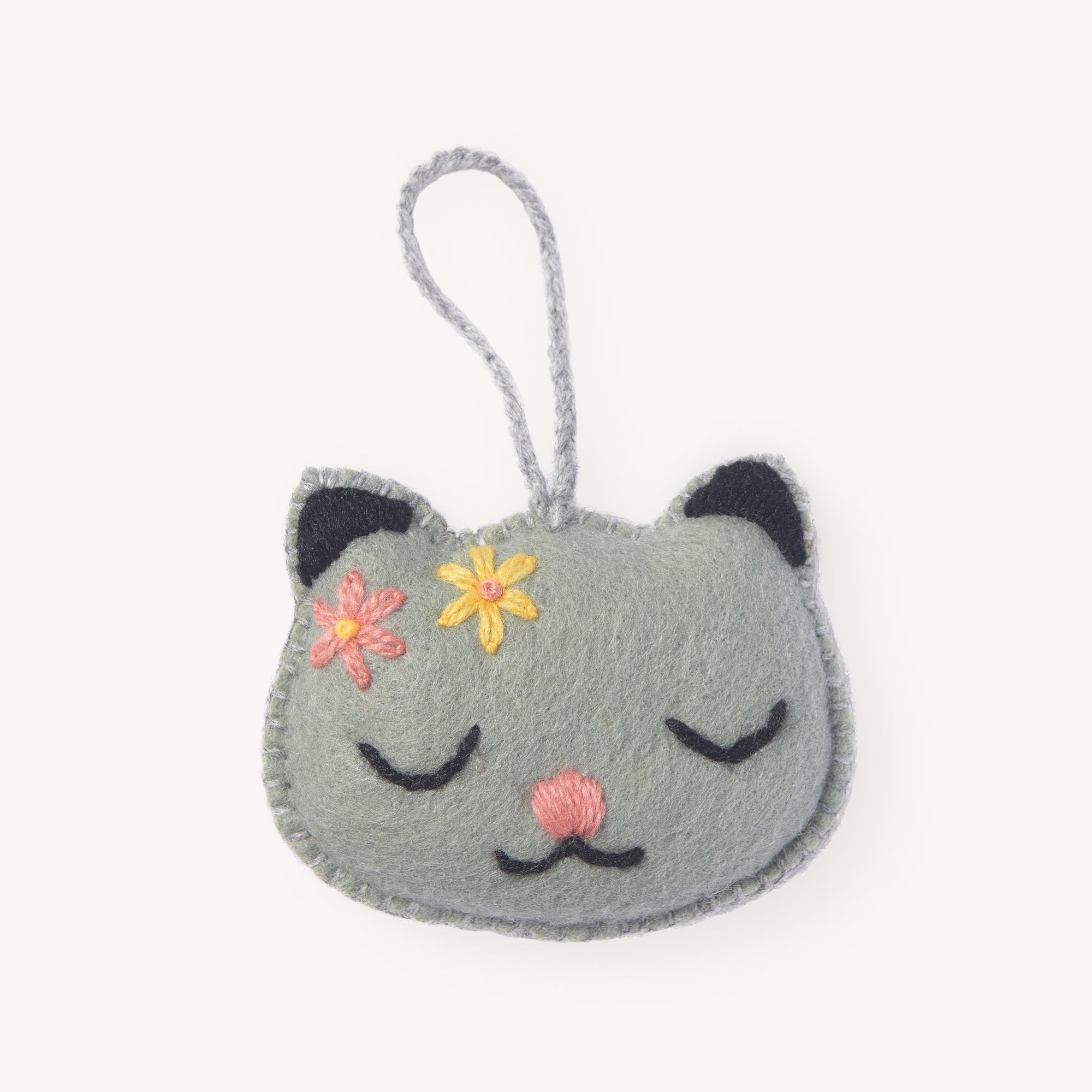Kitten Hand Embroidered Ornament