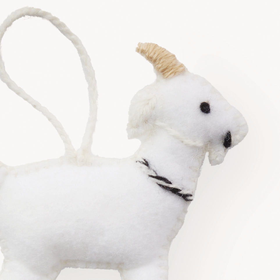 Billy Goat Hand Embroidered Ornament
