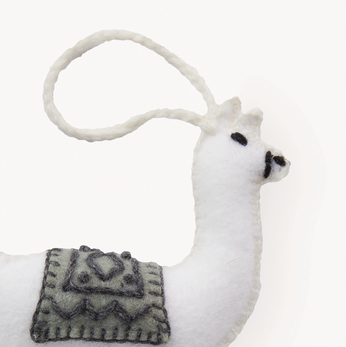 Alpaca Friend Hand Embroidered Ornament